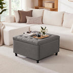 Weture 30 Inch Large Square Storage Ottoman Coffee Table, Oversized Square - Image 7
