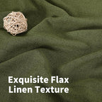 YoungsTex Olive Green Linen Curtains 63 Inch Length - Image 4