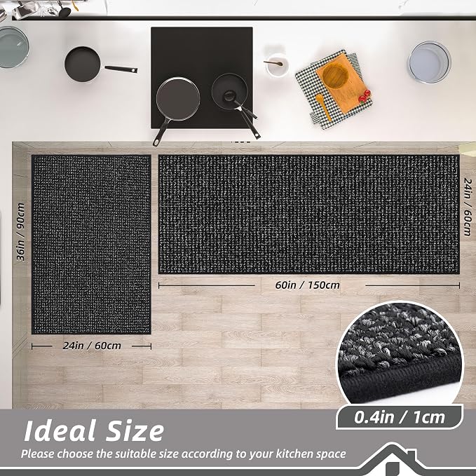 BEQHAUSE Kitchen Rugs and Mats 2PCS Non-Slip, Machine Washable Rugs - Image 2