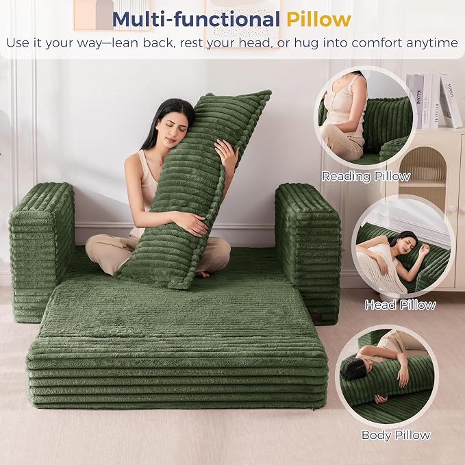 MAXYOYO Convertible Sofa Bed, 2 in 1 Folding Couch Bed - Image 6