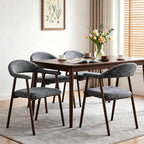 DUMOS Dining Chairs Set of 4, Linen Fabric Upholstered Kitchen Side Chairs by DumosLifestyle