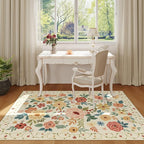 DUKINO 3x5 Area Rug, Floral Washable Rug - Image 3