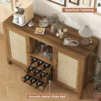 Rattan Wine Bar Cabinet, Boho Rattan Home Bar - Image 4