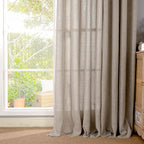 YoungsTex 68 Inch Length Burlap Linen Curtains 2 Panels Set - Image 7