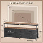 Huuger LED TV Stand for Bedroom, 55 Inch Fabric Dresser - Image 2