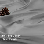 Charcoal Grey Sheer Curtains 84 Inches Long 2 Panels, Voile Airy Light - Image 9