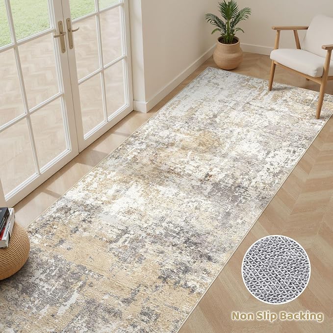 LOONGRUG Runner Rug 2x5 Washable Non-Slip Kitchen Neutral Modern Rug | Soft - Image 3