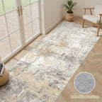 LOONGRUG Runner Rug 3x8 Washable Non-Slip Kitchen Neutral Modern Rug | Abstract - Image 3
