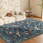 DUKINO 6x9 Area Rug, Washable Animal Living Room Rug Non Slip, Low Pile - Image 9
