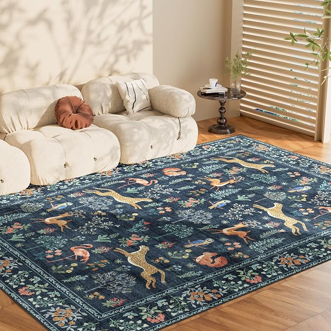 DUKINO 8x10 Area Rugs, Washable Soft Animal Bedroom Rug Non Slip, Low Pile - Image 9