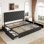 Allewie Upholstered King Size Platform Bed Frame - Image 8
