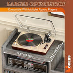 Record Player Stand, Large Record Player Table Cabinet - Image 5