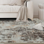 5x7 Area Rugs for Living Room Washable Bedroom Dining Room Brown Beige | Modern - Image 9
