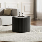 SSLine Round Drum Coffee Table Set of 2 Modern Sintered Stone Top Nesting - Image 6