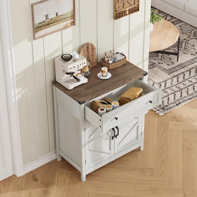 ChooChoo Kitchen Storage Cabinet, Coffee Bar Cabinet, Farmhouse Buffet Sideboard - Image 4