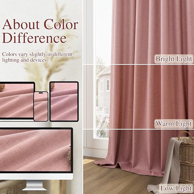 100% Blackout Curtains 90 Inch Length 2 Panels Set - Image 7
