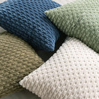 Set of 4 Sage Green Decorative Throw Pillow Covers 20x20 Inch Corduroy Pillow - Image 4