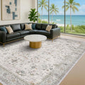 Large Light Gray & Sage 10x14 Living Room Rug by HazoHaus