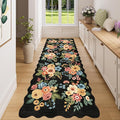 DUKINO 3x8 Kitchen Runner Rug, Soft Floral Washable Rug by DUKINO