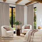 Burlywood Birch 92 Inch Long Blackout Curtains Thick Linen Pinch Pleated | 100% - Image 3