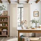 Cream Beige Linen Curtains for Living Room 100 Inches Long Light Filtering Semi - Image 8