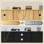 SUPERJARE Boho TV Stand for 75 Inch TV, Entertainment Center - Image 4