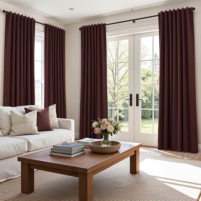 100% Blackout Curtains 96 Inch Length 2 Panels Set - Image 9