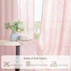 Pink Linen Curtains 54 Inch Length - Image 8
