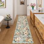 DUKINO 2x8 Washable Runner Rug, Floral Non Slip Kitchen Rugs, Sage Green | Low - Image 5