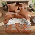 Monbix Full Size Comforter Set, Autumn Leaf Bedding Comforter - Image 2