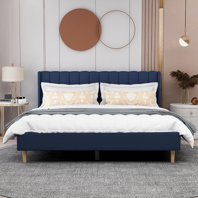AGARTT Upholstered Platform Bed Frame King Size - Image 3