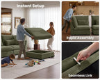 CHIC HOUSE Module for Modular Oversized Couch, Corduroy Customizable Chaise - Image 6