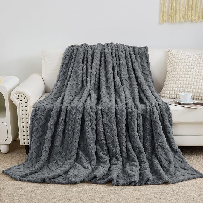 Aganear Fleece Throw Blanket for Couch Sofa 60"x80" Grey | Lightweight Fuzzy by Aganear