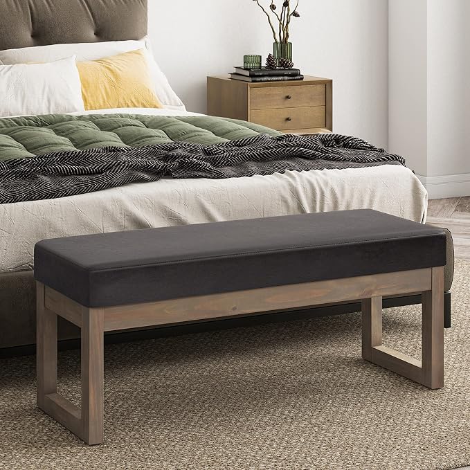 SIMPLIHOME Milltown Large Ottoman Bench - Image 2
