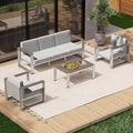 Outdoor Patio Furniture Set, 5 Seats Aluminum Patio Conversation Sets by ComfCove