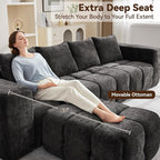 119" Boneless U-Shaped Sofa Couch - Image 4