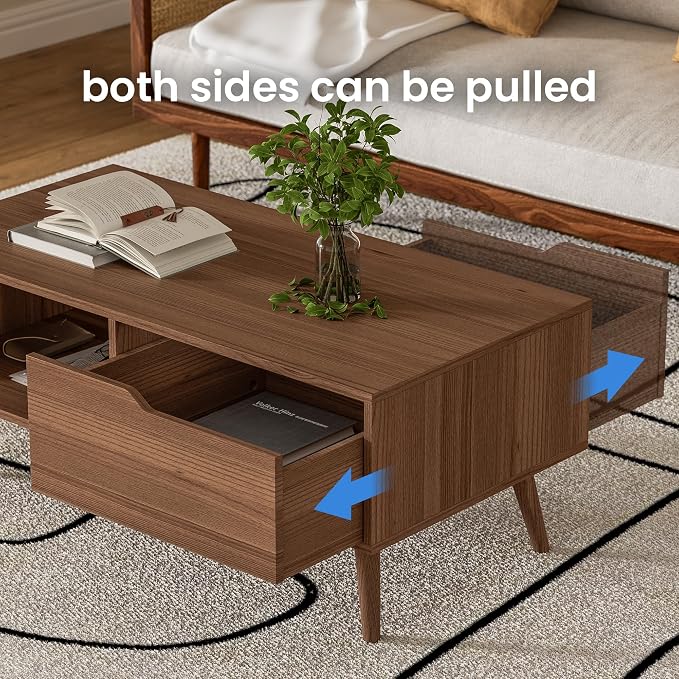 DIYART Brown Coffee Table, Mid Century Modern Coffee Table - Image 5