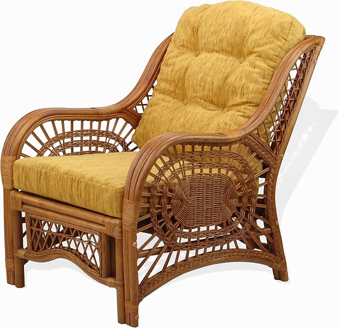 Malibu Lounge Living Accent Armchair Natural Rattan Wicker Handmade Design - Image 5