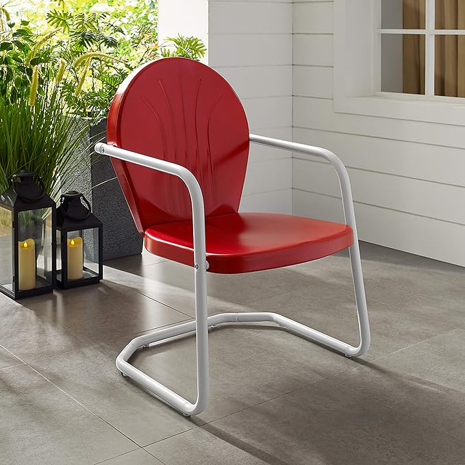 Crosley Furniture Griffith Outdoor Chair, Retro Metal Patio Chairs - Image 6