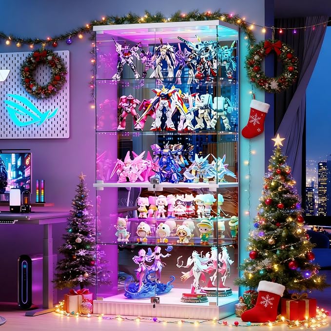 HNEBC 5 Tier Glass Display Cabinet, 66.9" Curio Cabinet - Image 9