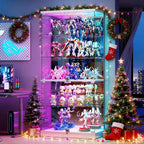HNEBC 5 Tier Glass Display Cabinet, 66.9" Curio Cabinet - Image 9