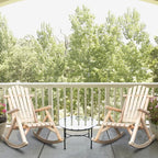 Outvita Wooden Rocking Chair Set of 2, Fir Log Adirondack Rocker, Outdoor Wood - Image 2