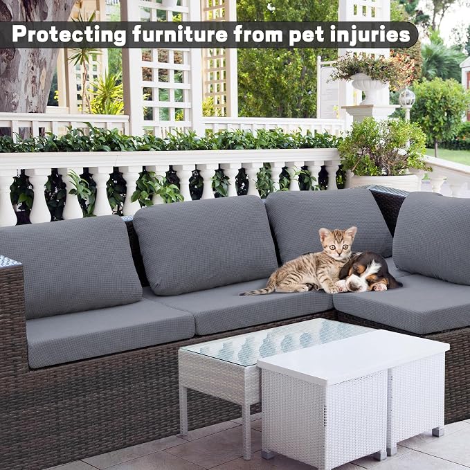 8Pcs Outdoor Cushion Covers, Elastic Patio Cushion Covers | Washable, - Image 3