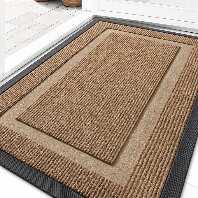 OLANLY Front Door Mat Outside 29.5x17, All-Season Heavy-Duty Rubber Doormat | by OLANLY