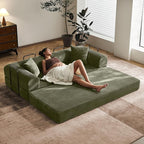 79" Convertible Sofa Bed with Fixed-Shape Frame & Removable Armrests, Modular - Image 9
