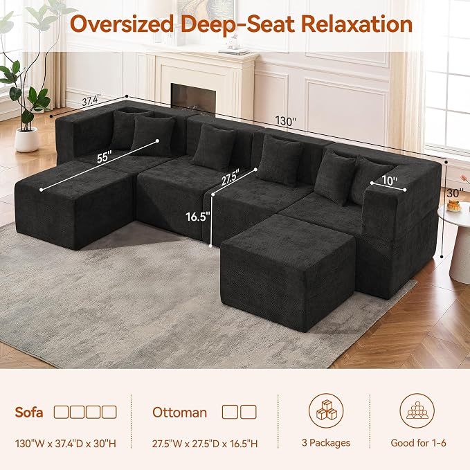 MONVANE Modular Sectional Cloud Couch - Image 3