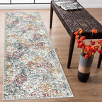 Lahome Moroccan Hallway Rug, Aqua Multi by Lahome