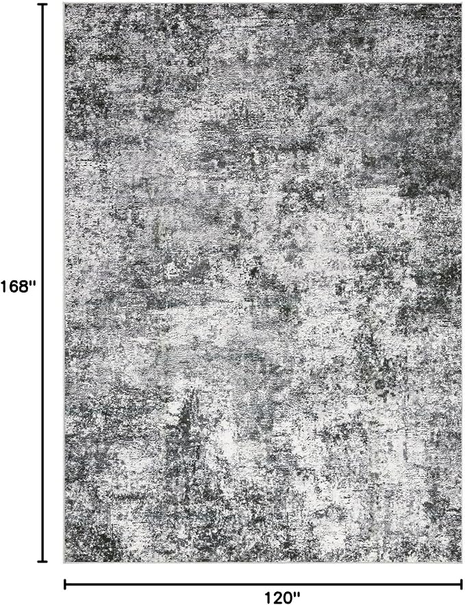 DMOYEST Area Rug Living Room Rugs 10x14 Washable Abstract Grey Carpet | Neutral - Image 2