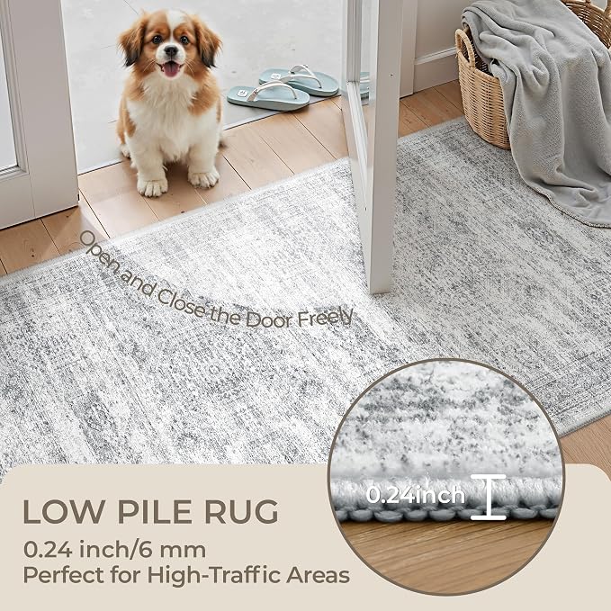 2x6 Runner Rug Non Slip, Washable Hallway Runner Rug, Nursery Room, Soft Runner - Image 6