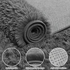 4x6 Fluffy Shag Area Rugs for Living Room Bedroom: Soft Plush Carpet Grey | - Image 6